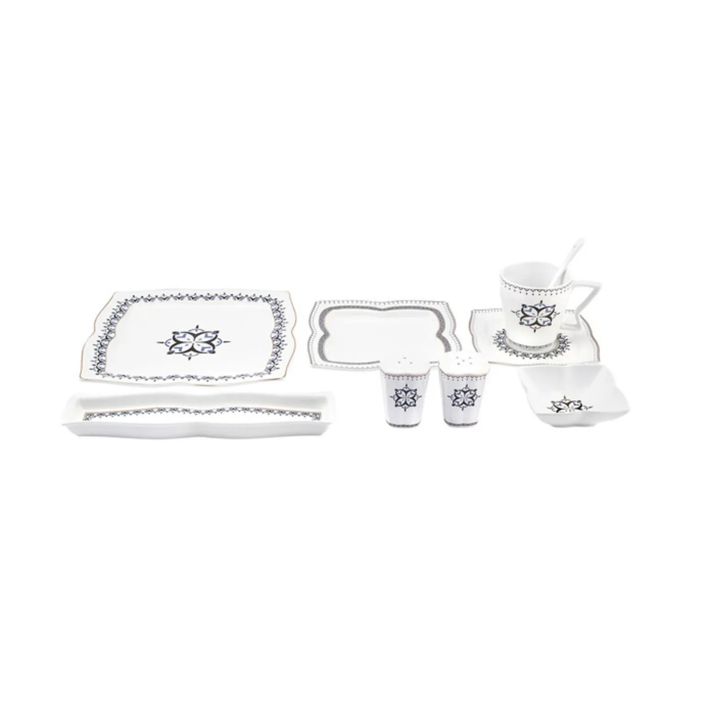 Karaca New Blau 32 Teil 6 Person Porzellan Frühstück/Service Set - Image 8