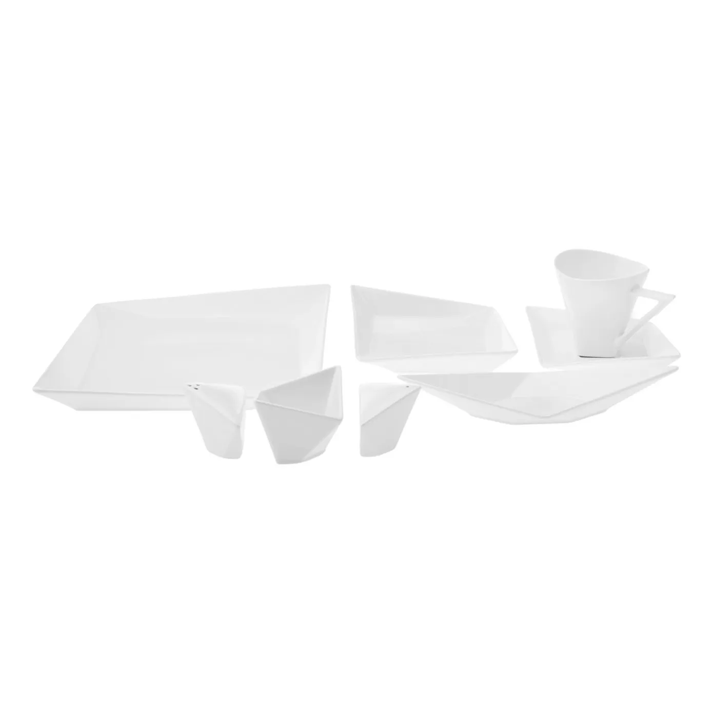 Karaca Origami für 6 Personen Quadrat Frühstücksset und Servierschalen, 26 Teilig, Porzellan - Image 9