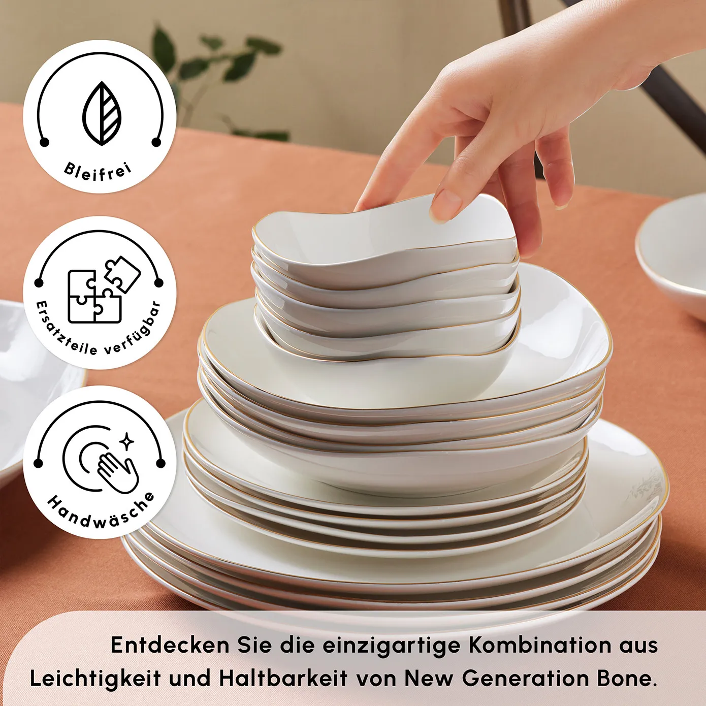 Karaca Stream Bone Middle 56-Teiliges 12-Personen Geschirrset - Image 8