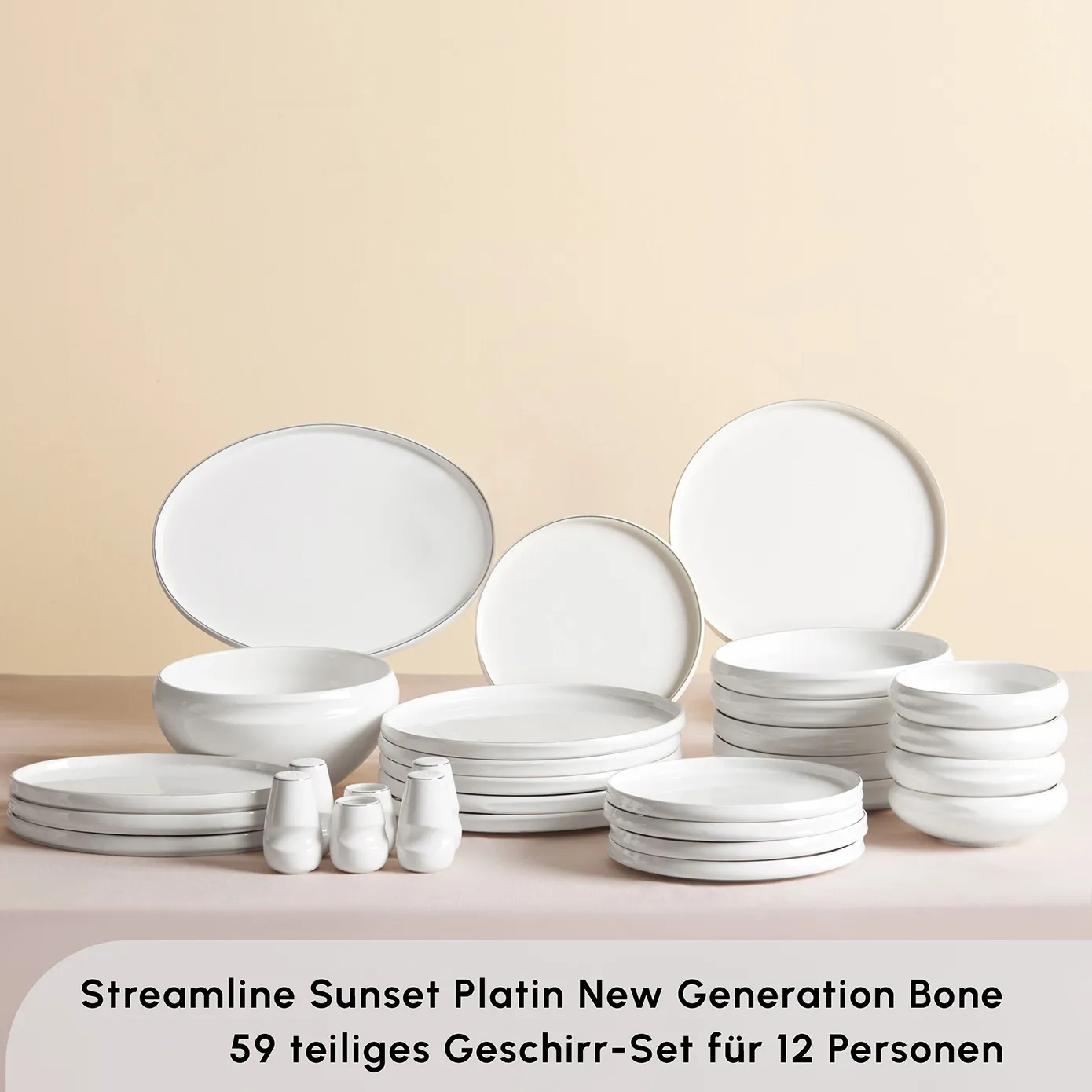 Karaca Red Carpet Collection Streamline Sunset Platinum 59-teiliges Geschirr für 12 Personen - Image 3
