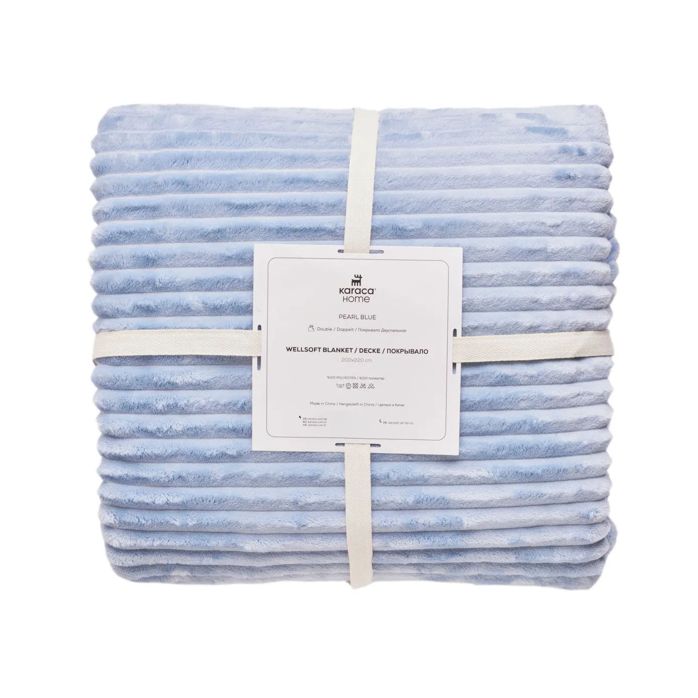 Karaca Ruby Stripe Wellsoft Einzel Decke, Blau - Image 7