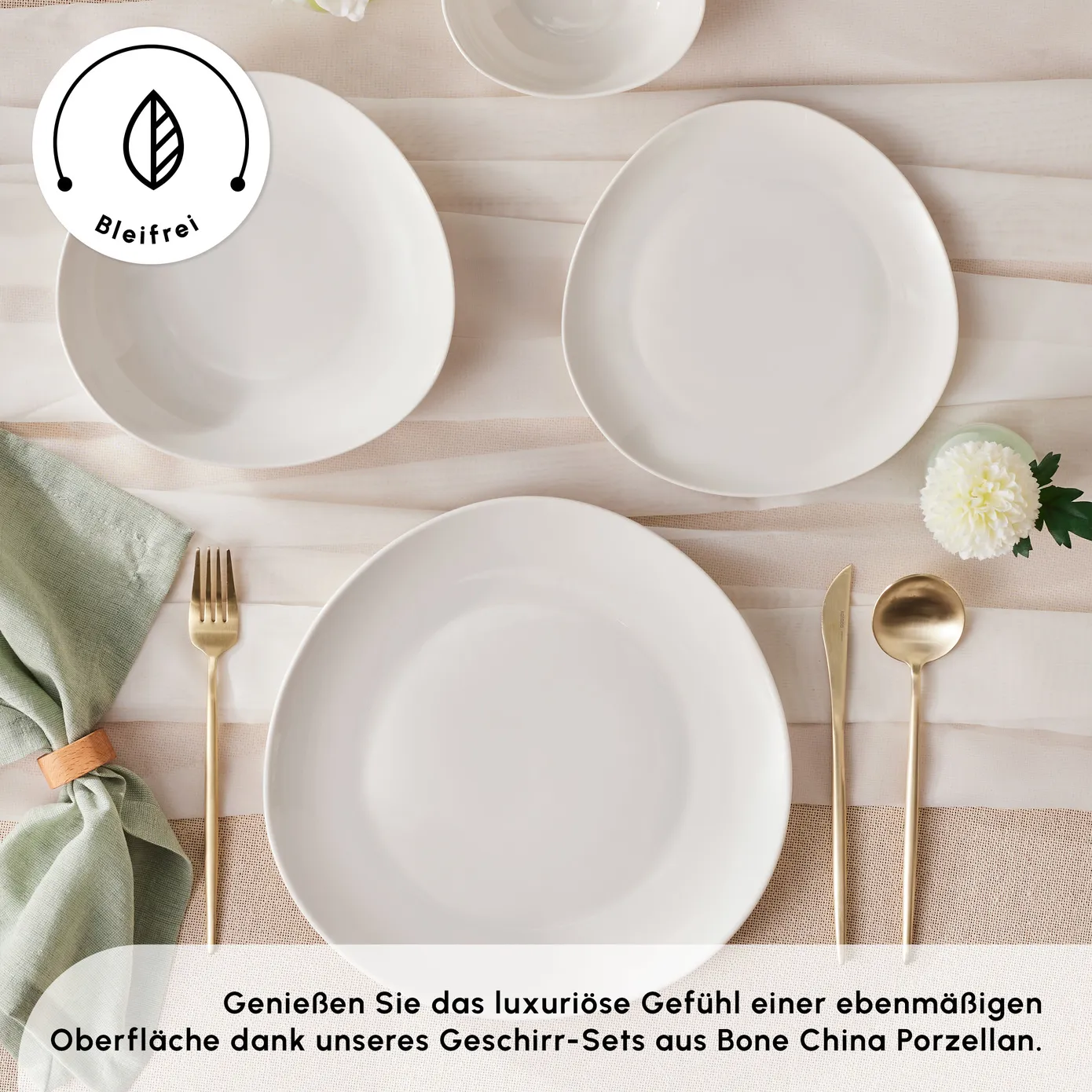 Karaca Streamline Rubicon 24-teiliges Tafelset für 6 Personen, Weiß - Image 3