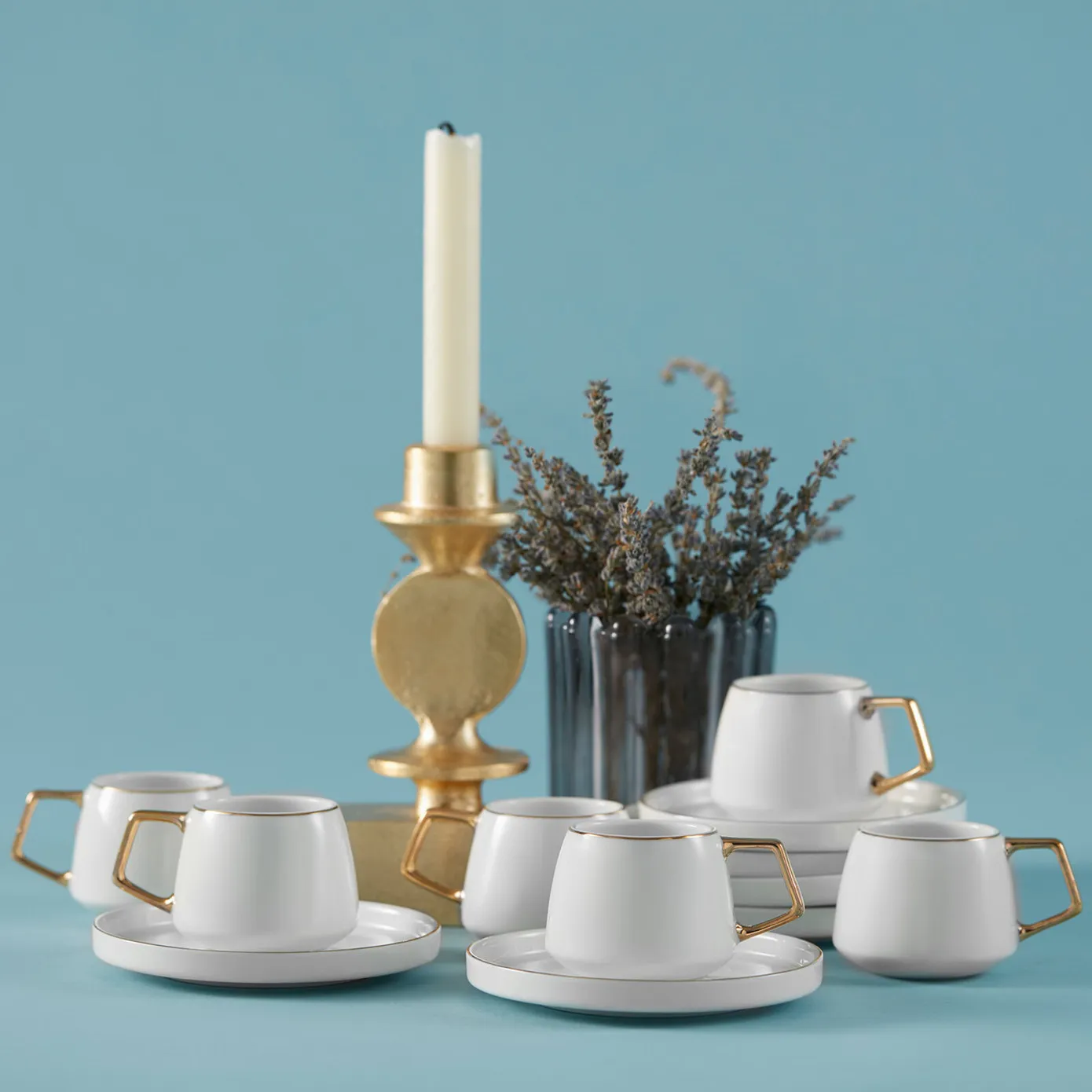 Karaca Streamline Saturn Kaffeetassen-Set für 6 Personen Gold - Image 4