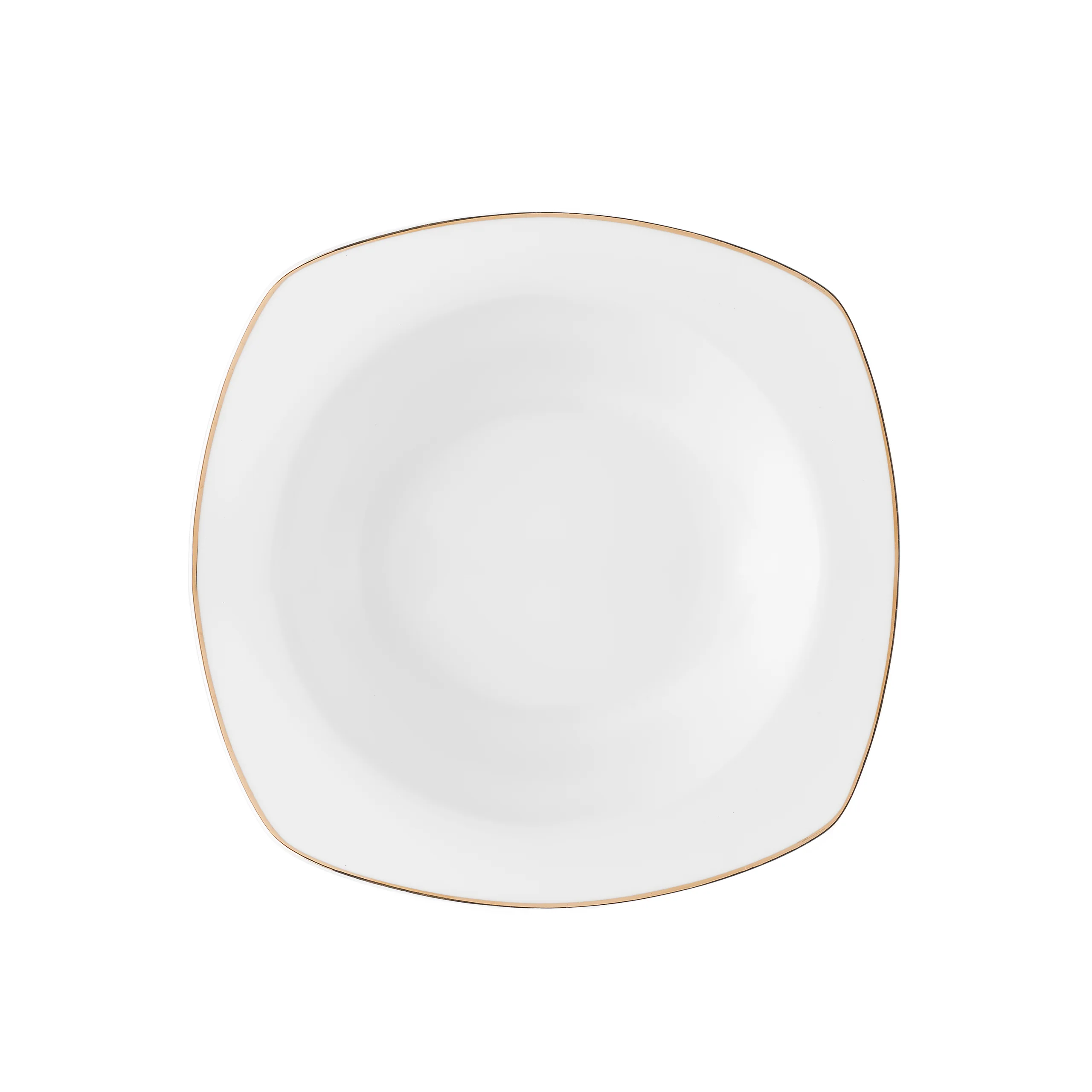 Karaca Timeless 59-teiliges Porzellan Halb-Quadratisches Dinner-Set für 12 Personen, Gold - Image 15