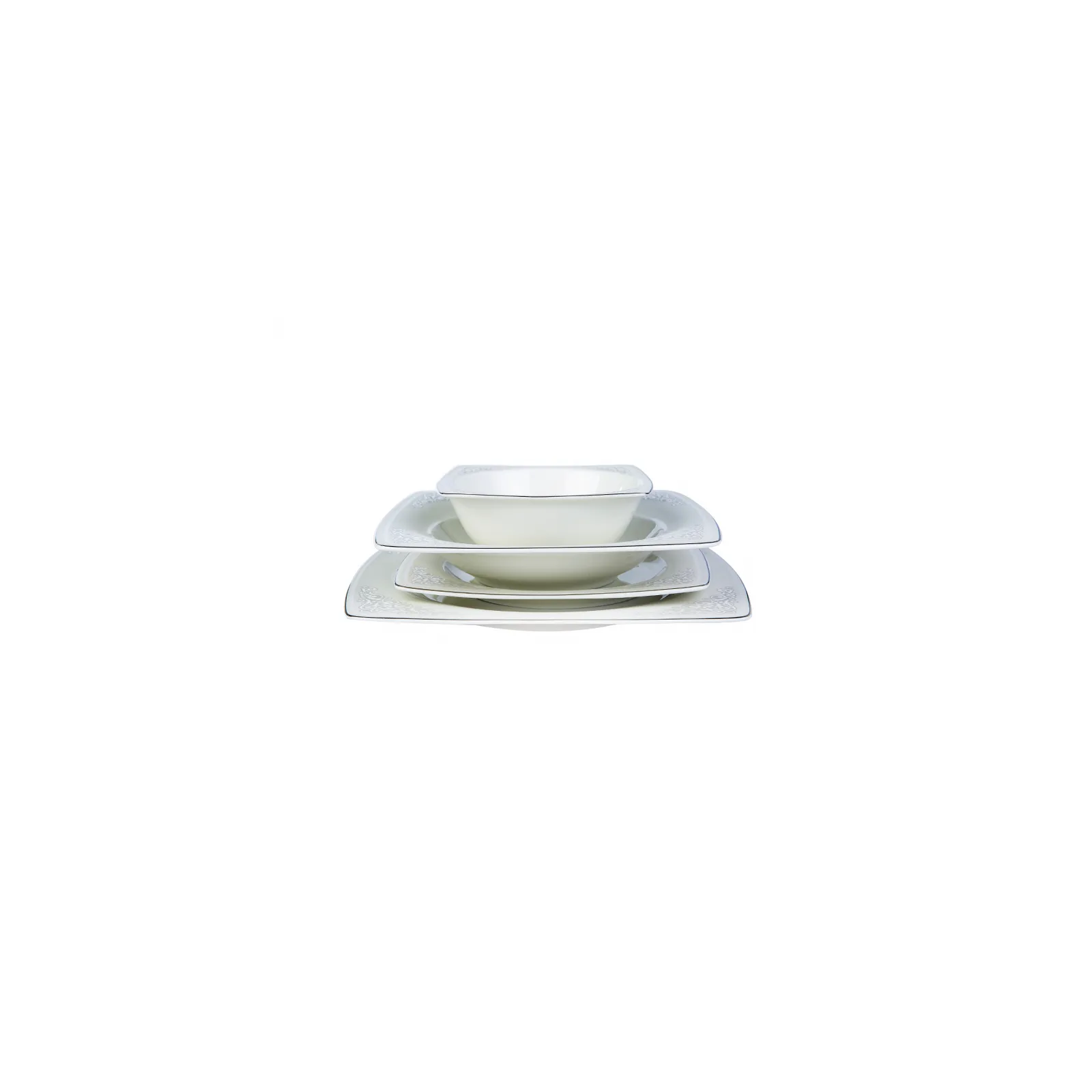 Karaca Zeyna Creme 60 Teiliges Für 12 Personen Quadratisches Tafelservice Porzellan - Image 5