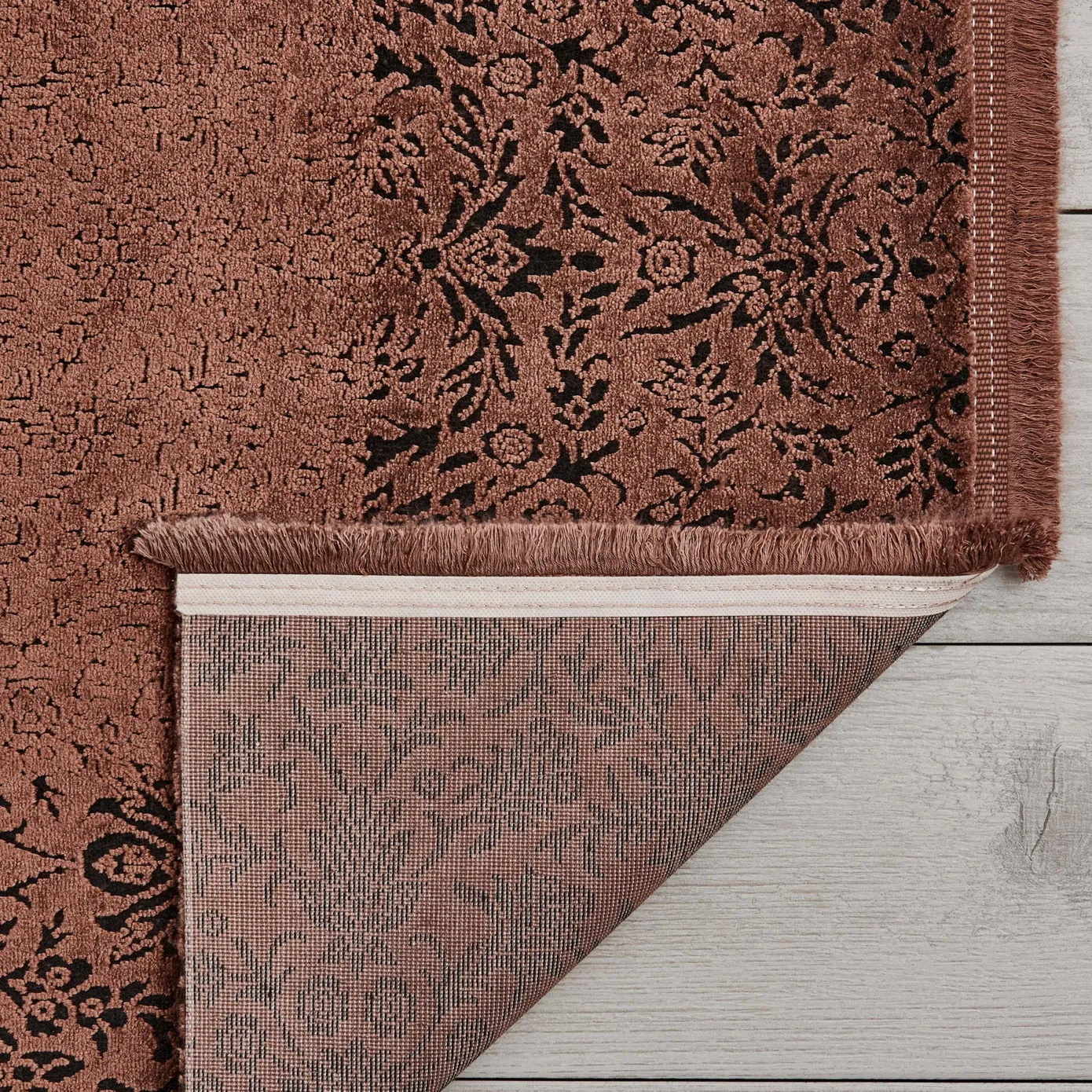 Kashmir Teppich Viskose Premium Damast Lachs 80x150 cm Teppich - Image 2