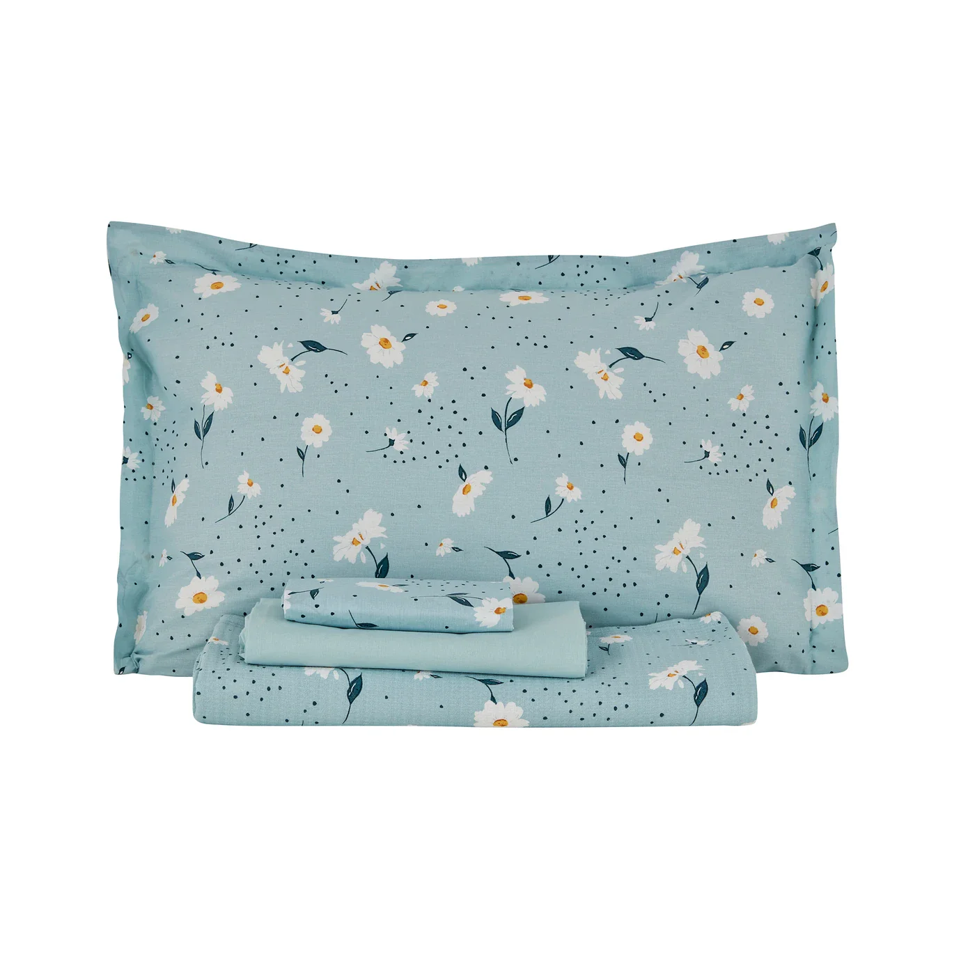 Karaca Home Daisy 100% Baumwolle Doppelbett Tagesdecke Set Mint - Image 7